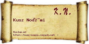 Kusz Noémi névjegykártya